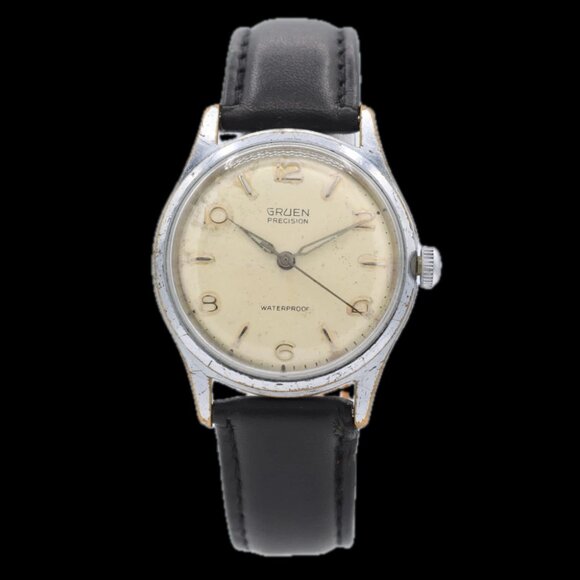 Vintage 34mm Gruen 17j Men's Mechanical Wristwatch A. Schild 1686 Swiss